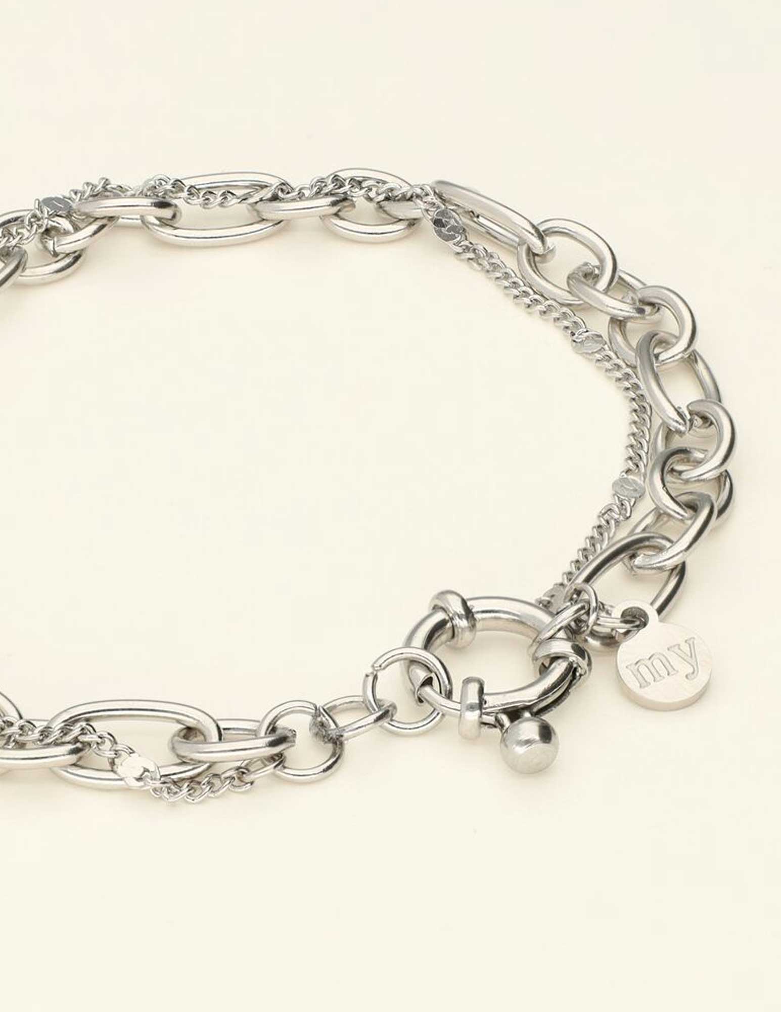 My Jewellery Dubbele schakelarmband MJ09413 Zilver