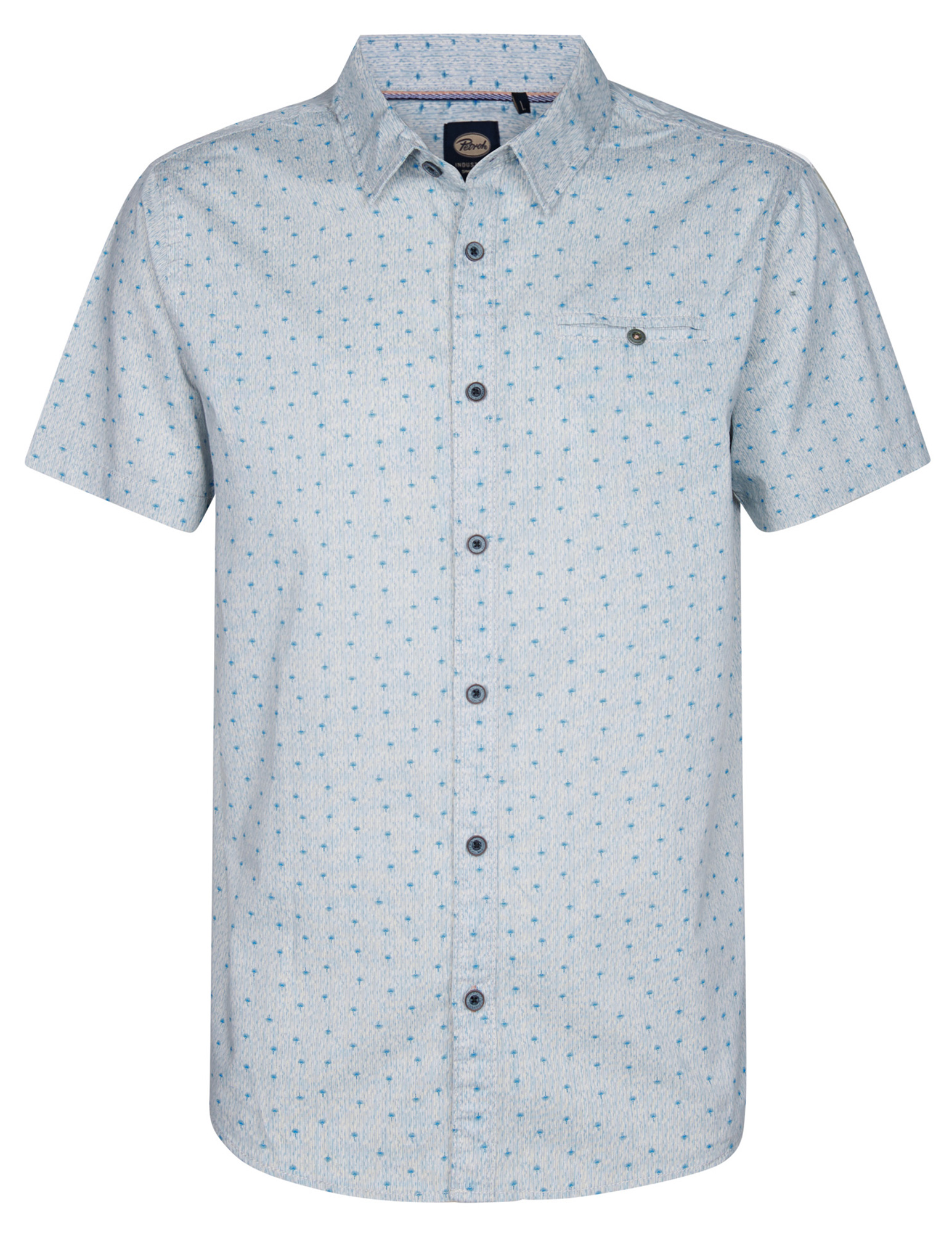 Petrol overhemd met print M-1050-SIS430 Licht blauw