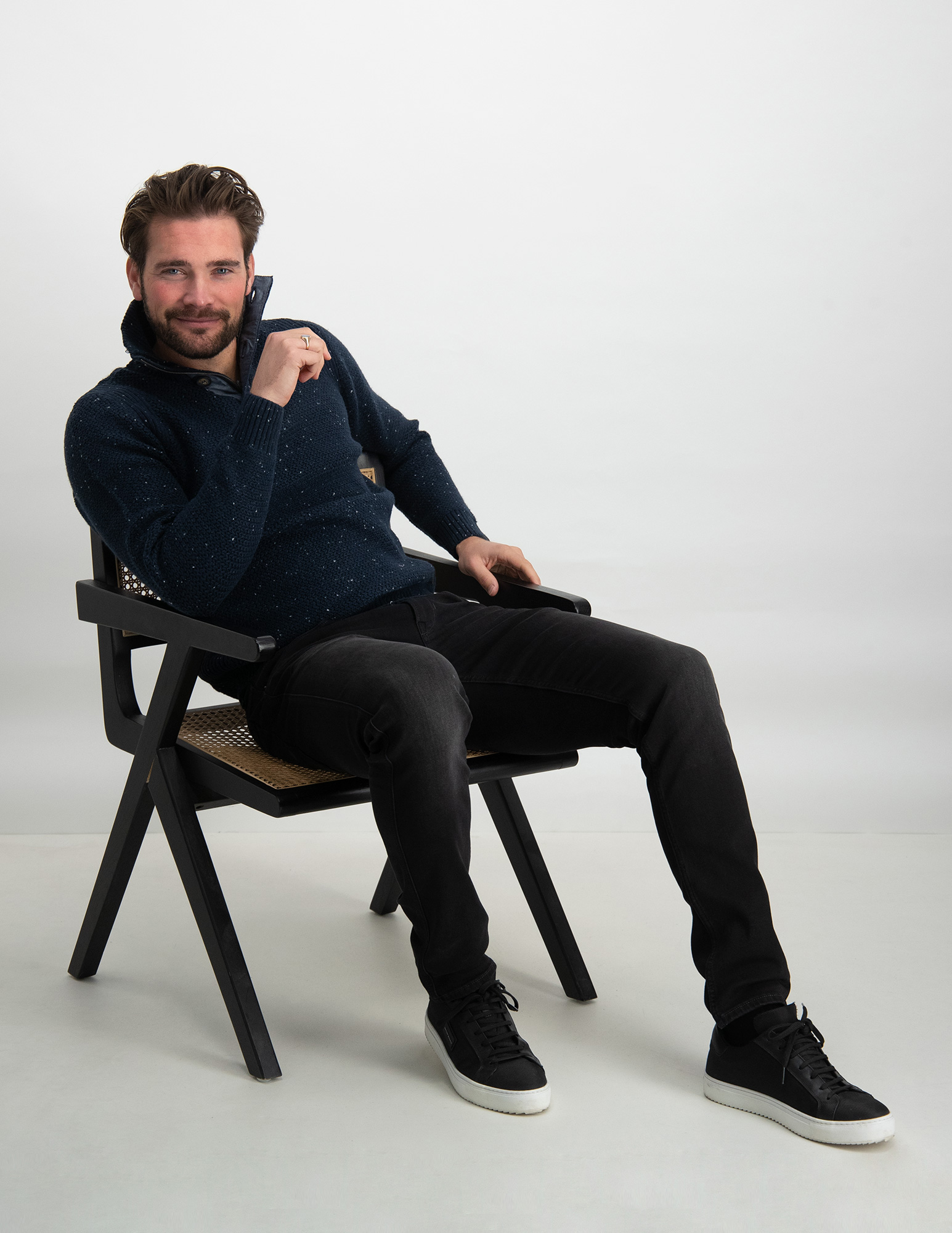 Petrol Trui M-3030-KWC226 Donker blauw