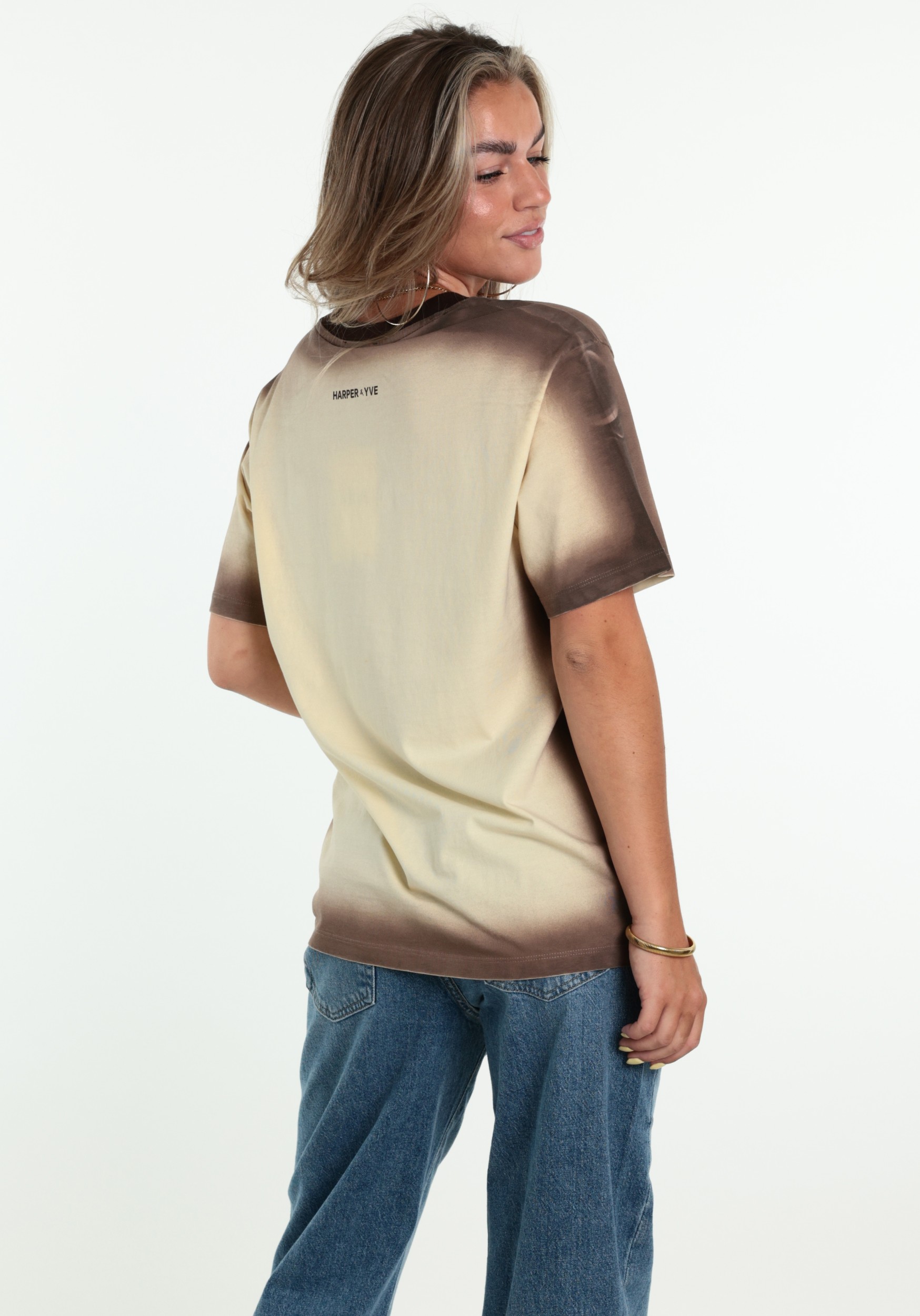 Harper & Yve T-shirt Set the mood AW6Y300 Licht geel