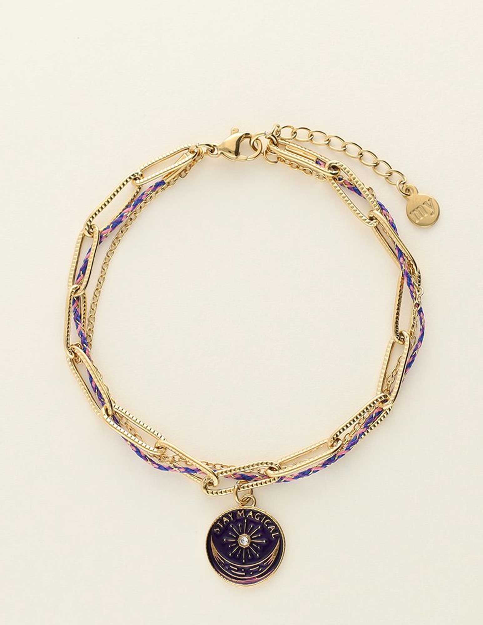 My Jewellery Mystic armband stay magical blauw MJ09452 Goud